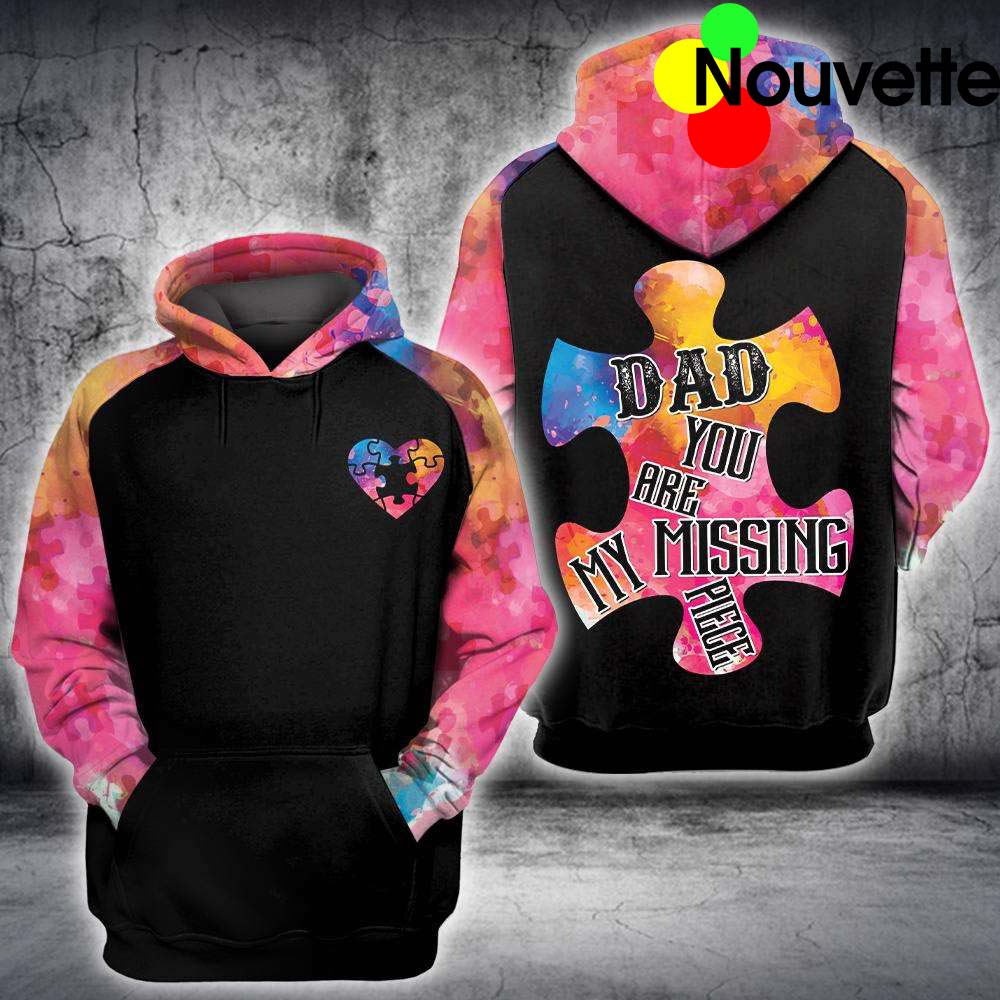 Dad You Are My Missing Piece Autism Awareness Hoodie 3D