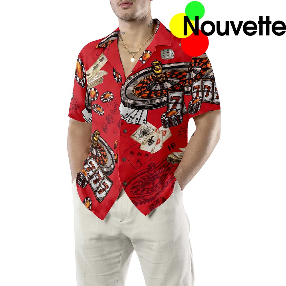 Casino Pattern Red Hawaiian Shirt
