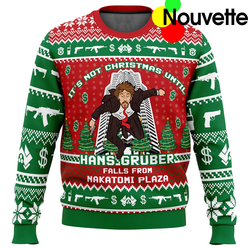 Hans Gruber Falls From Nakatomi Plaza Christmas Sweater