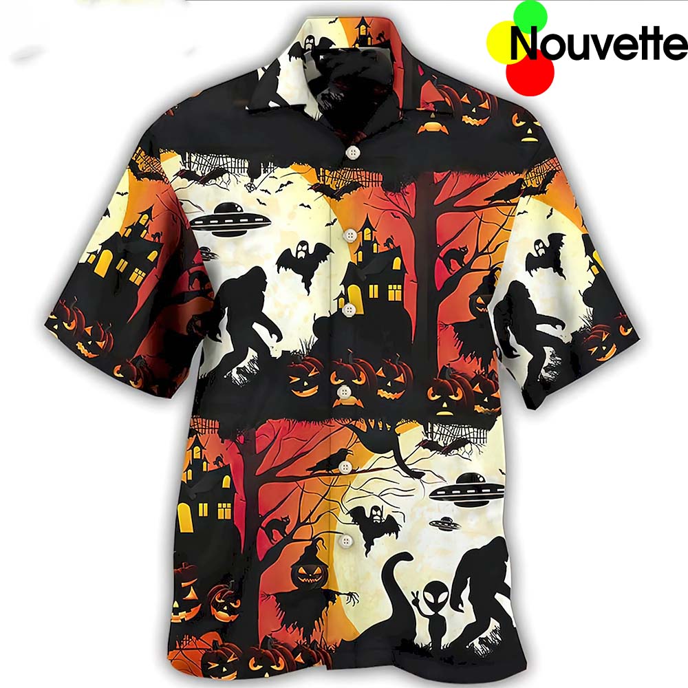 Bigfoot Halloween Hawaiian Shirt Bigfoot Halloween Hawaiian Shirt