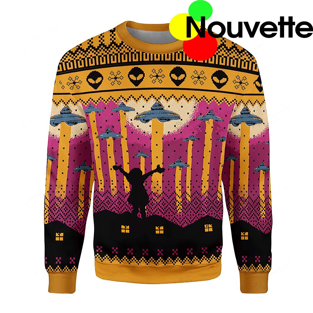 Aliens Take Me Away Christmas Ugly Sweater Aliens Take Me Away Christmas Ugly Sweater