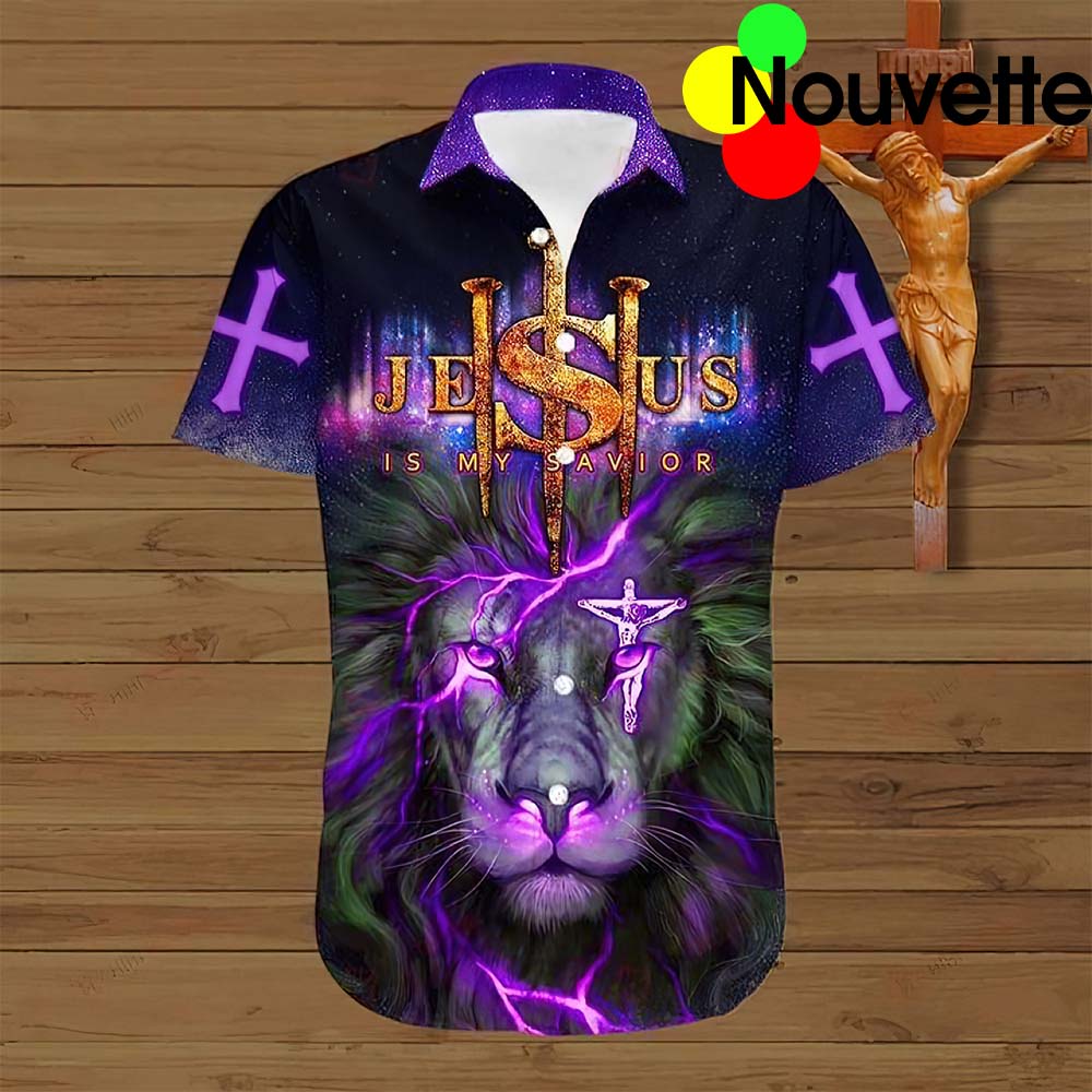 Lion Thunder Jesus Hawaiian Shirt Lion Thunder Jesus Hawaiian Shirt