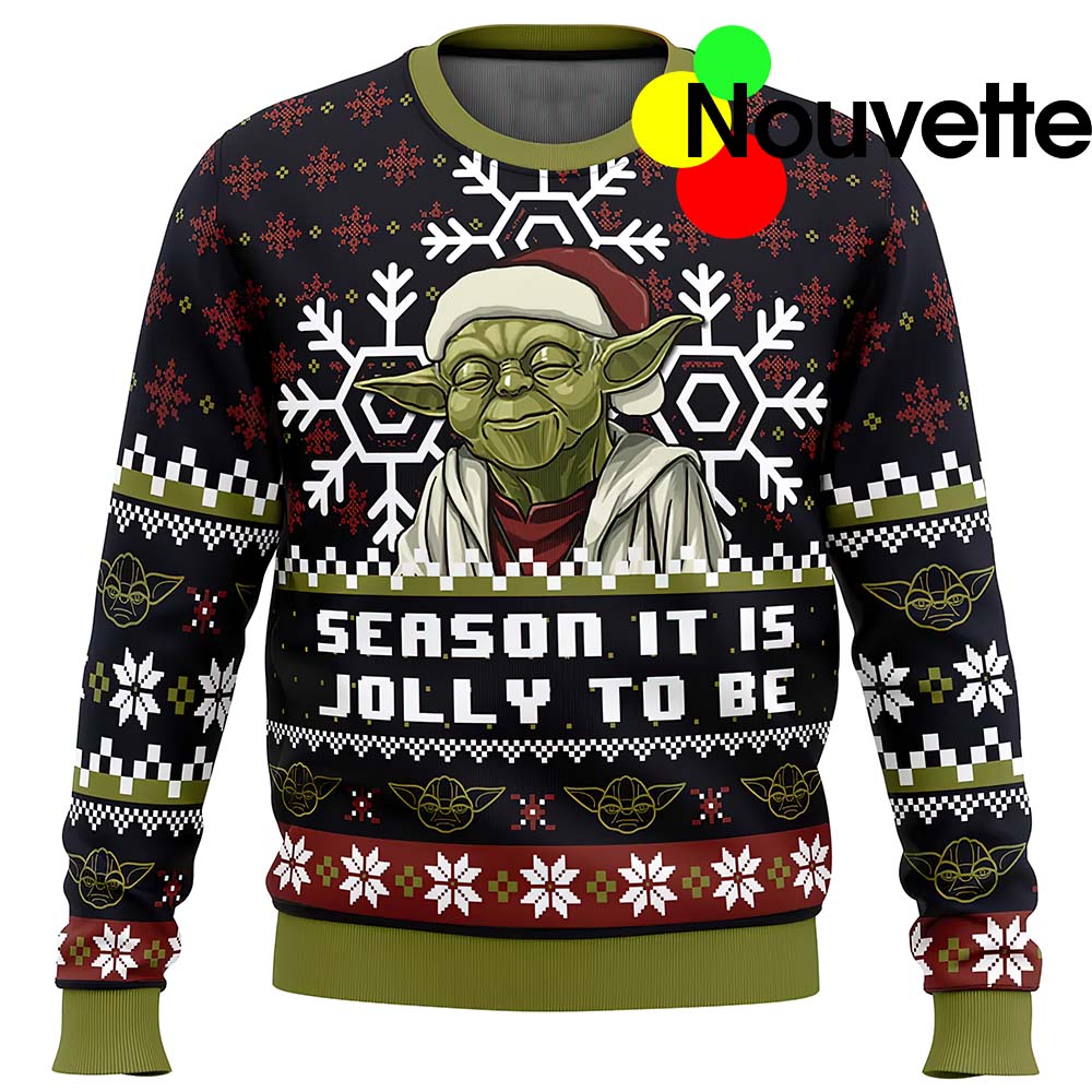 Yoda Season It Is Jolly To Be Ugly Christmas Sweater Yoda Season It Is Jolly To Be Ugly Christmas Sweater
