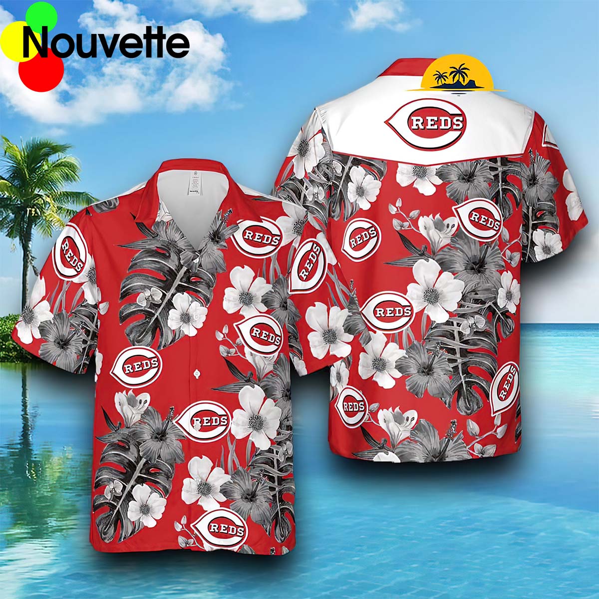 Cincinnati Reds Tropical Flower Hawaiian Shirt Cincinnati Reds Tropical Flower Hawaiian Shirt