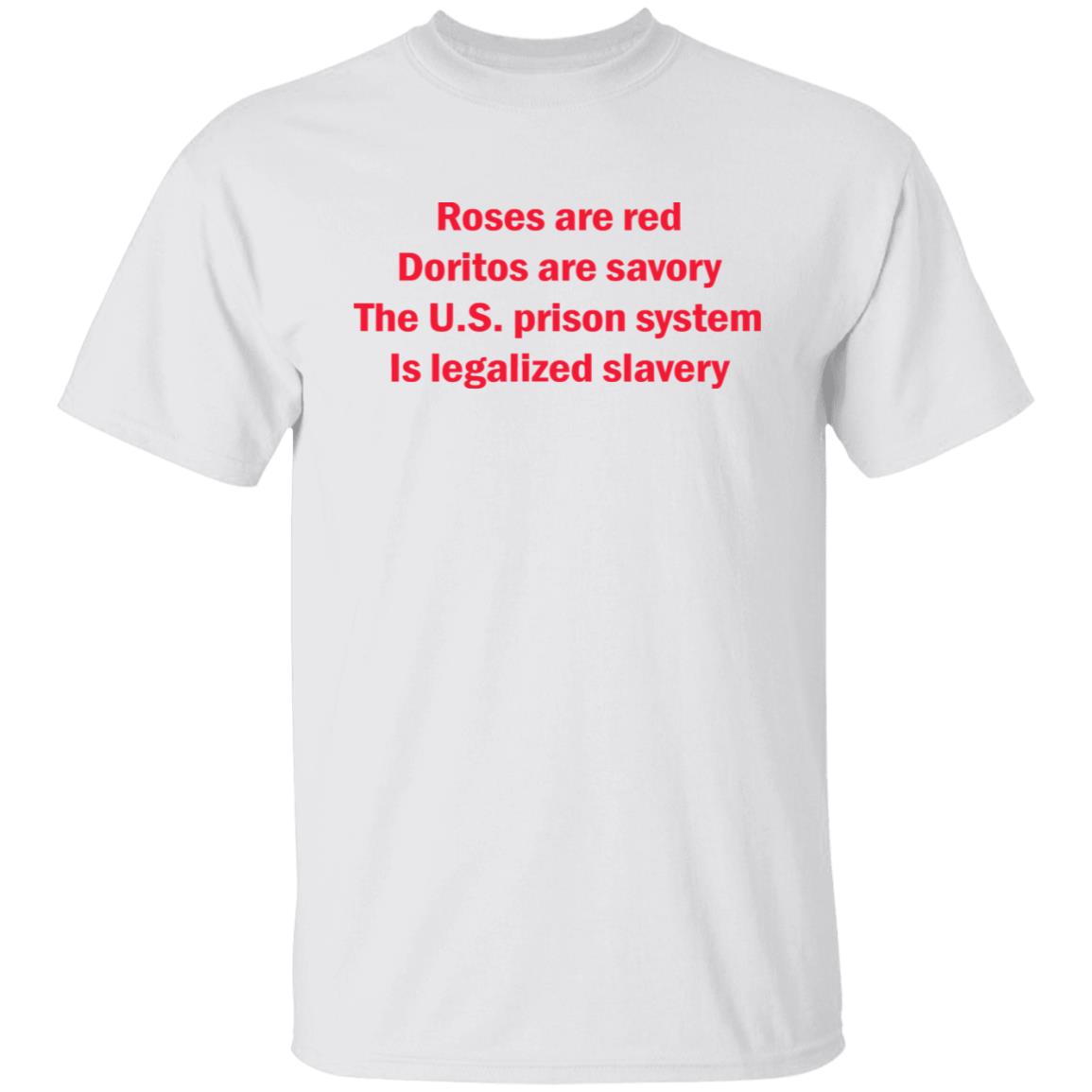 Roses Are Red Doritos Are Savory The Us Prison System Is Legalized Slavery Shirt Roses Are Red Doritos Are Savory The Us Prison System Is Legalized Slavery Shirt