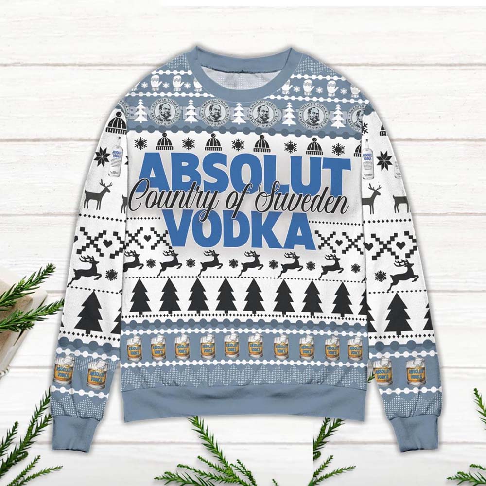 Absolut Country Of Sweden Vodka Christmas Sweater Absolut Country Of Sweden Vodka Christmas Sweater