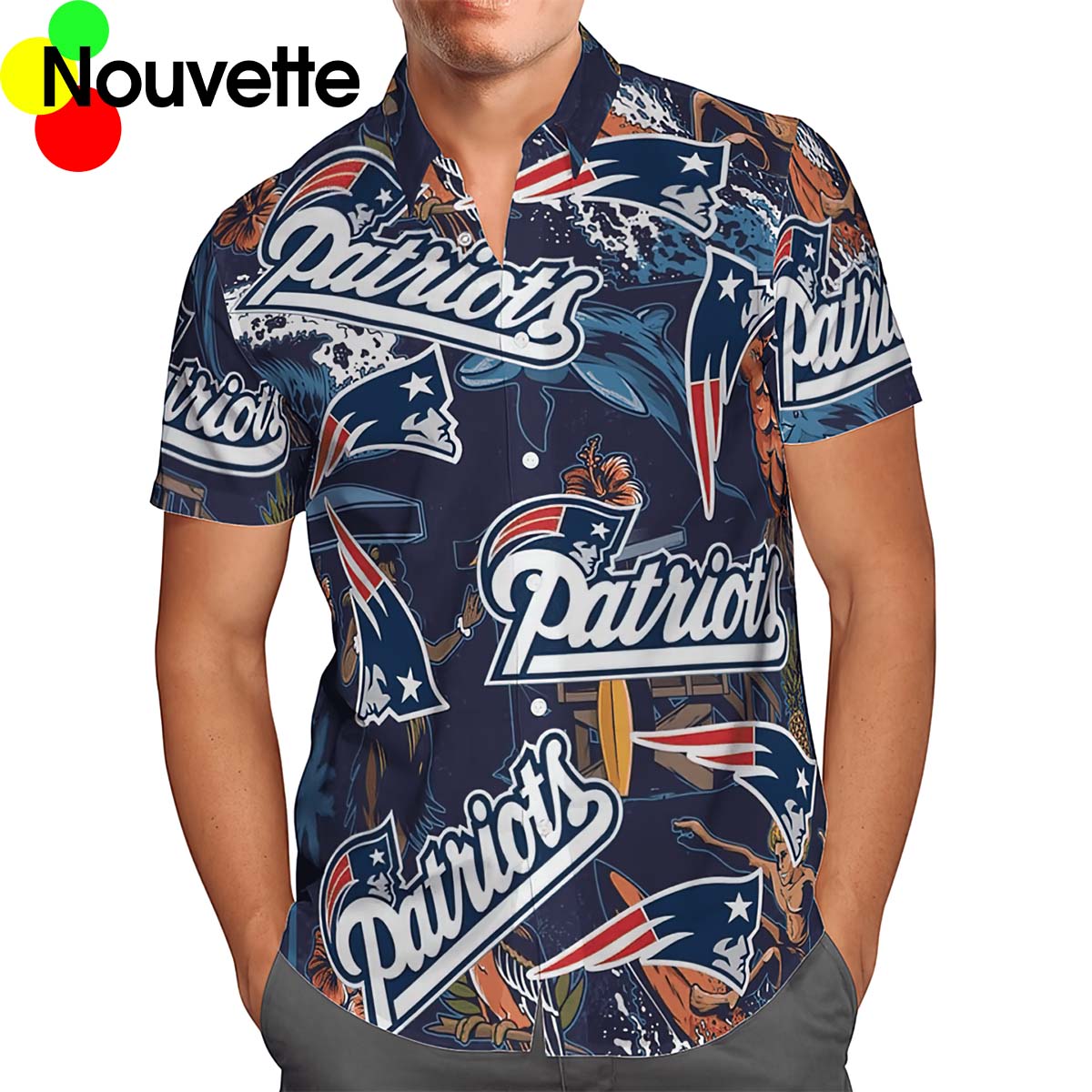 New England Patriots Tropical Hawaiian Shirt New England Patriots Tropical Hawaiian Shirt