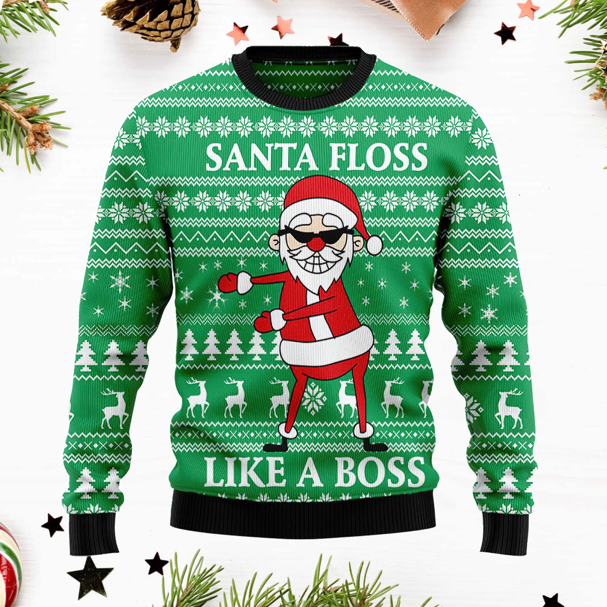 Santa Floss Like A Boss Christmas Sweater Santa Floss Like A Boss Christmas Sweater