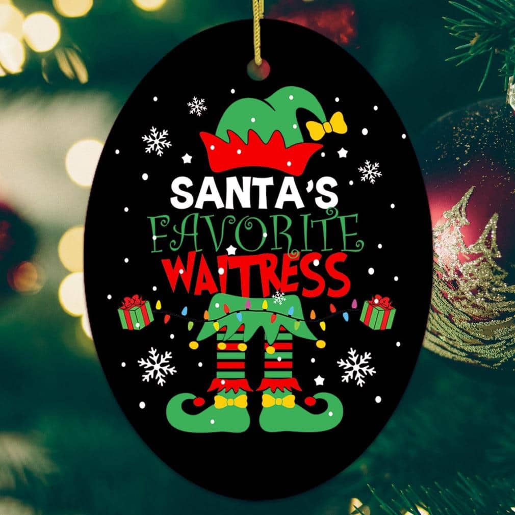 Elf Santa’S Favorite Waitress Ornament Elf Santa’S Favorite Waitress Ornament