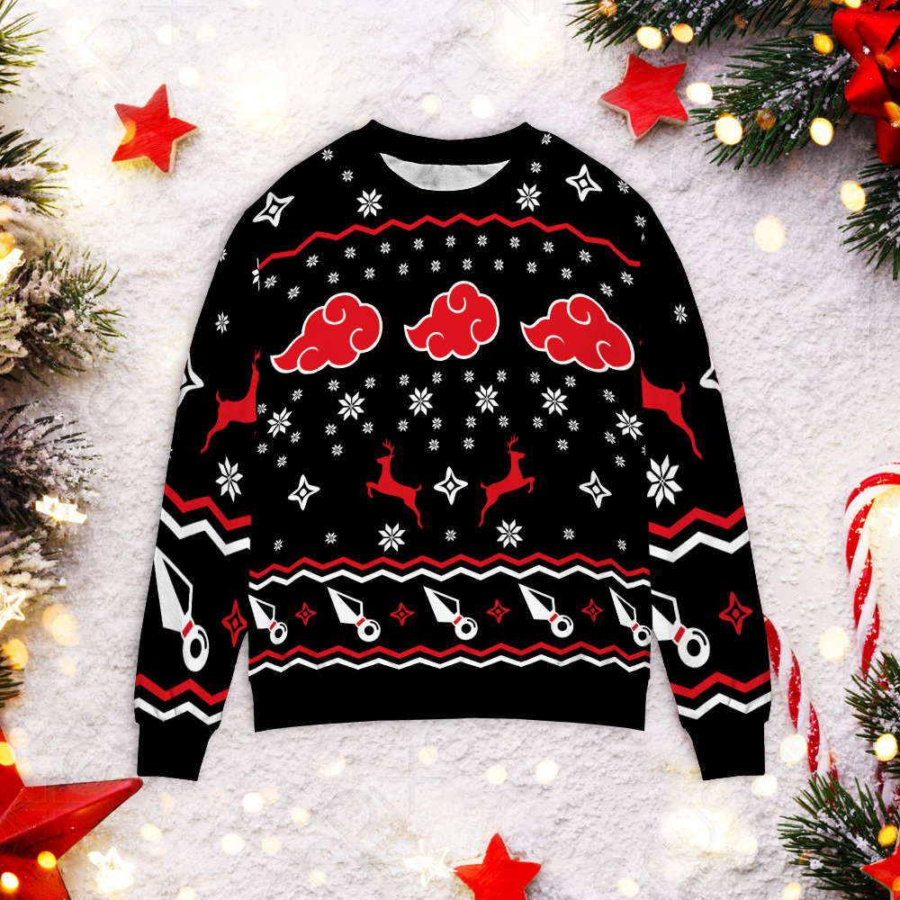 Akatsuki Christmas Sweater, Sweatshirt Akatsuki Christmas Sweater, Sweatshirt