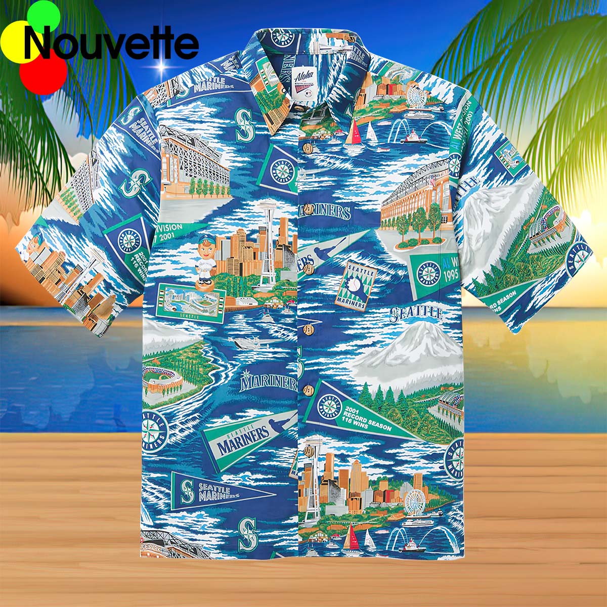 Seattle Mariners Scenic Hawaiian Shirt Seattle Mariners Scenic Hawaiian Shirt
