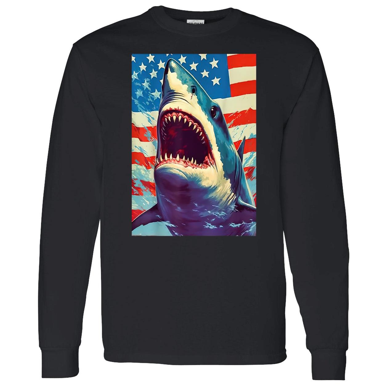 Sharks The Pop Art Patriotic Predator Shirt Sharks The Pop Art Patriotic Predator Shirt