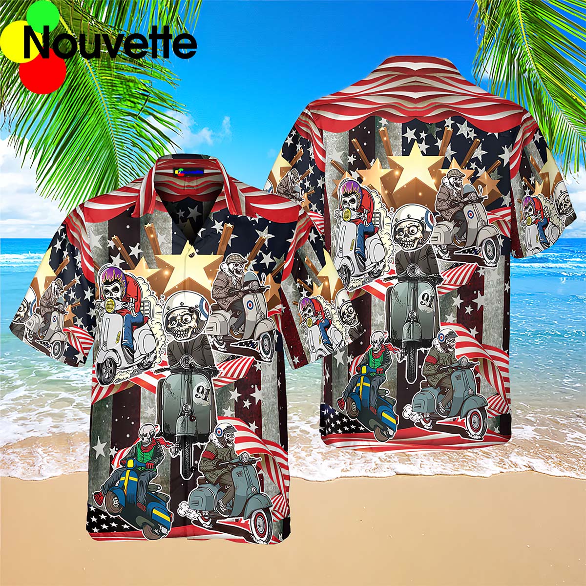 Scooter Skeleton American Flag 4Th Of July Hawaiian Shirt Scooter Skeleton American Flag 4Th Of July Hawaiian Shirt