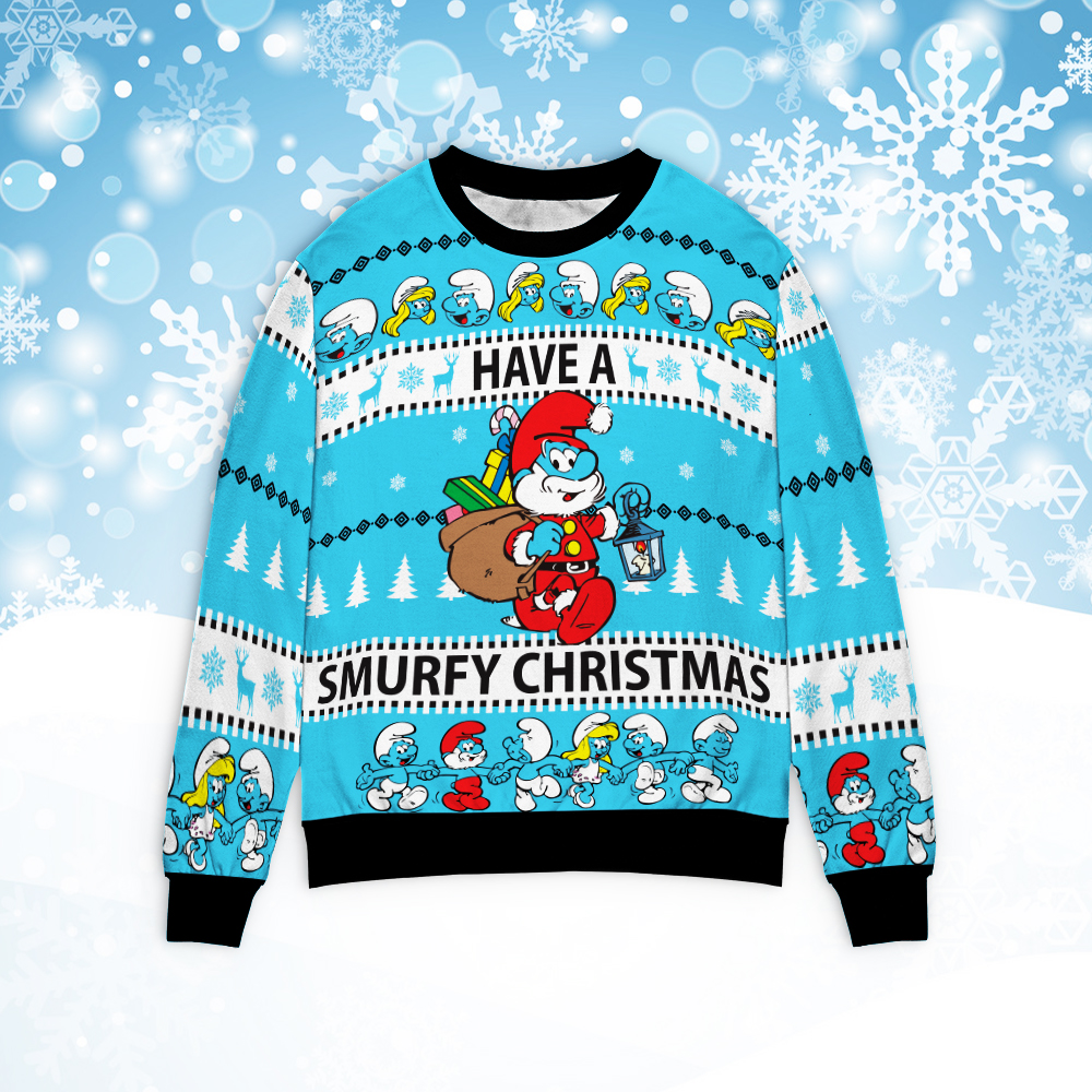Have A Smurfy Christmas Sweater Have A Smurfy Christmas Sweater