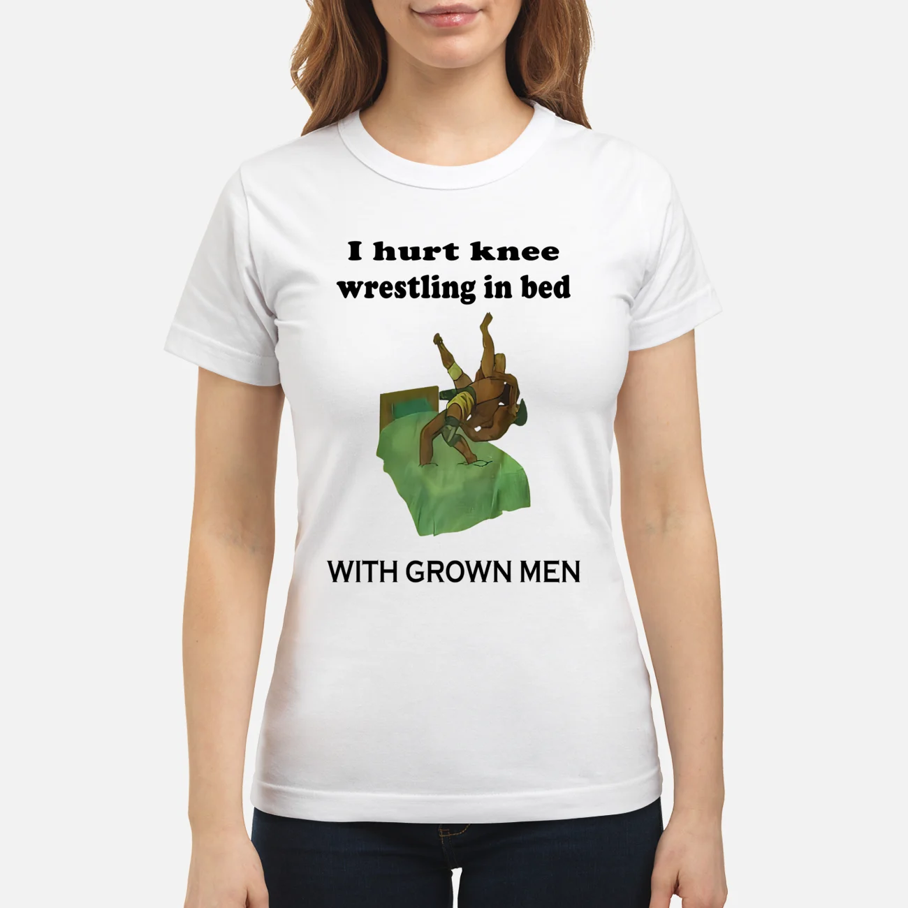 I Hurt My Knee Wrestling In Bed With Grown Men Shirt I Hurt My Knee Wrestling In Bed With Grown Men Shirt