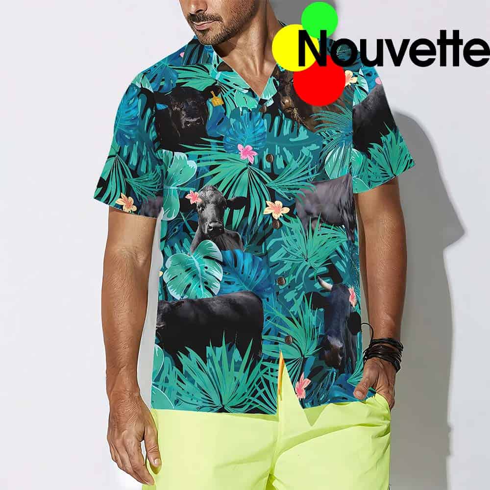 Tropical Black Cow Lover Hawaiian Shirt Tropical Black Cow Lover Hawaiian Shirt