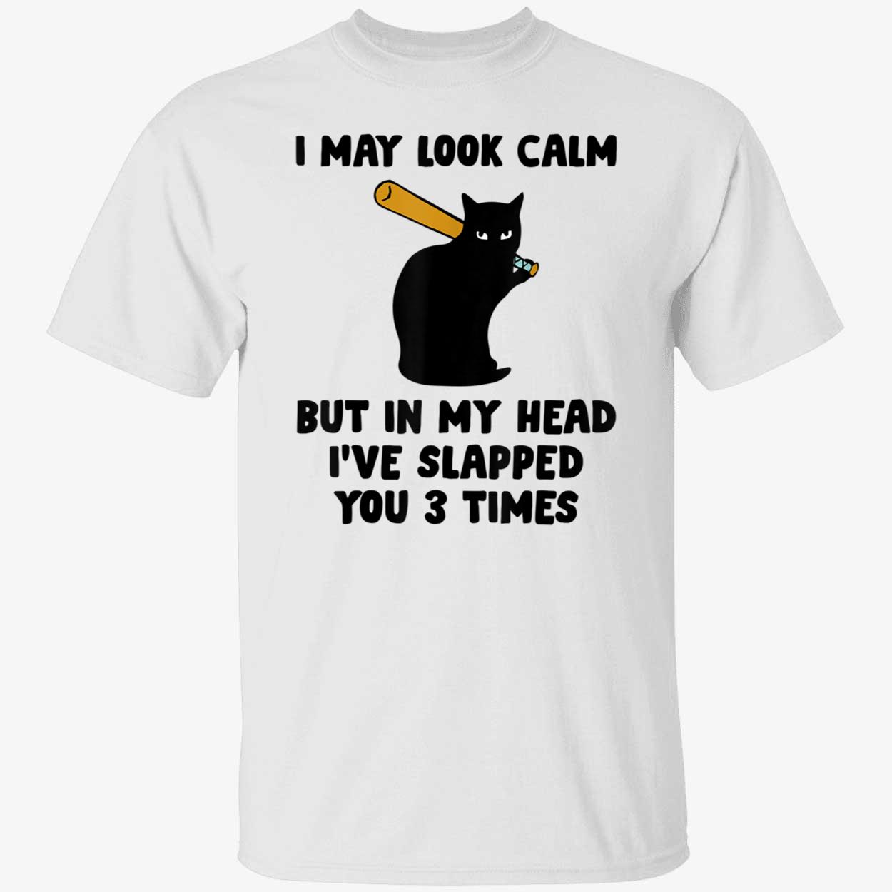 Black Cat I May Look Calm But In My Head I’Ve Slapped You 3 Times Shirt