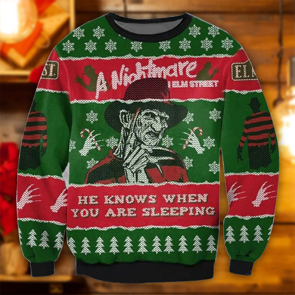 The Nightmare On Elm Street Freddy Krueger Christmas Sweater The Nightmare On Elm Street Freddy Krueger Christmas Sweater