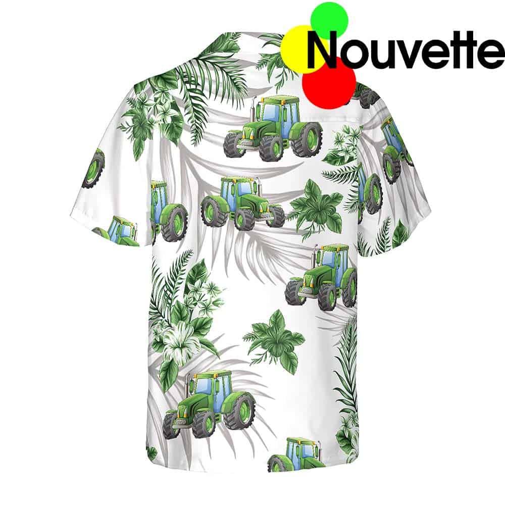 Tropical Green Tractor Hawaiian Shirt Tropical Green Tractor Hawaiian Shirt