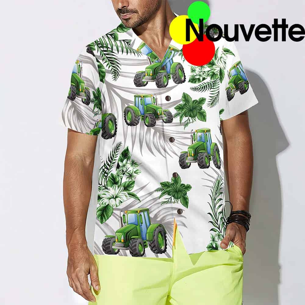 Tropical Green Tractor Hawaiian Shirt Tropical Green Tractor Hawaiian Shirt
