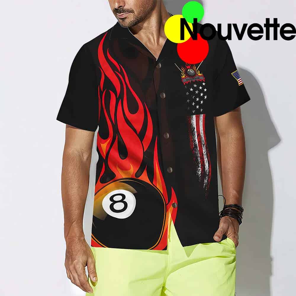 Flame 8 Ball Billiard Pool Hawaiian Shirt Flame 8 Ball Billiard Pool Hawaiian Shirt
