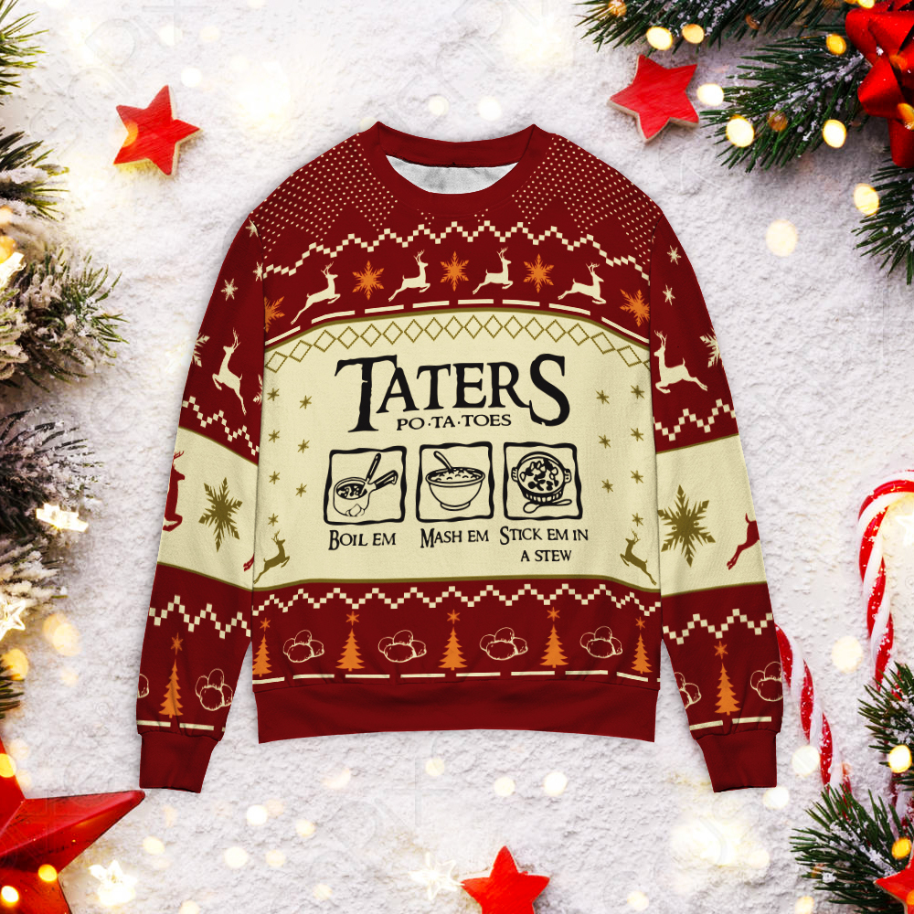 Taters Potatoes Christmas Ugly Sweater Taters Potatoes Christmas Ugly Sweater