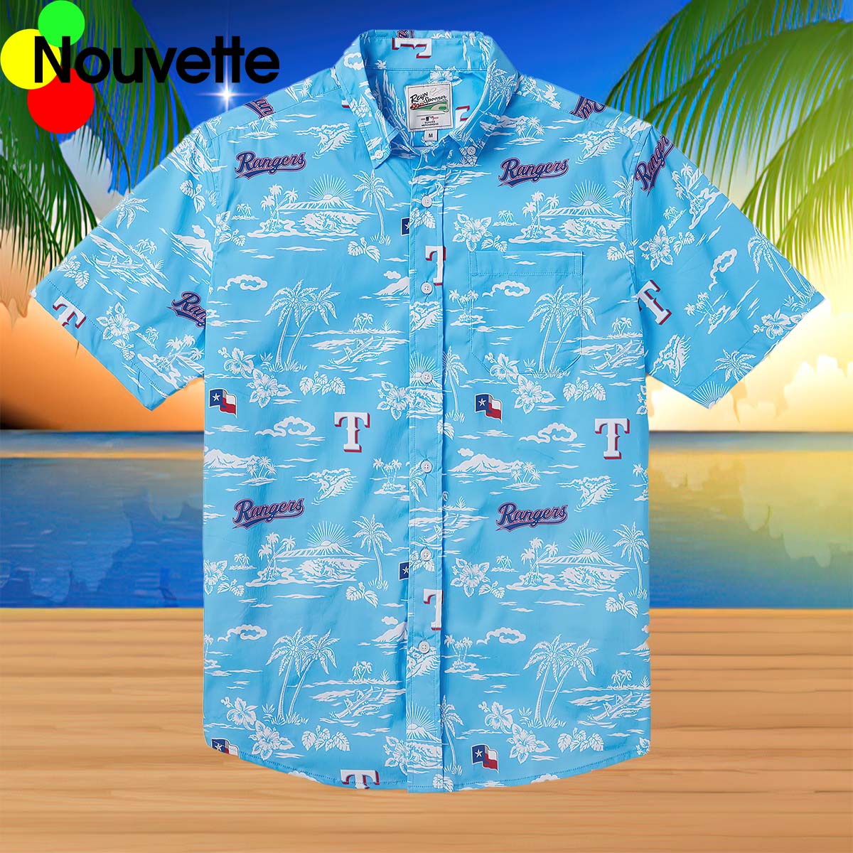 Rangers Palm Tree Hawaiian Shirt Rangers Palm Tree Hawaiian Shirt
