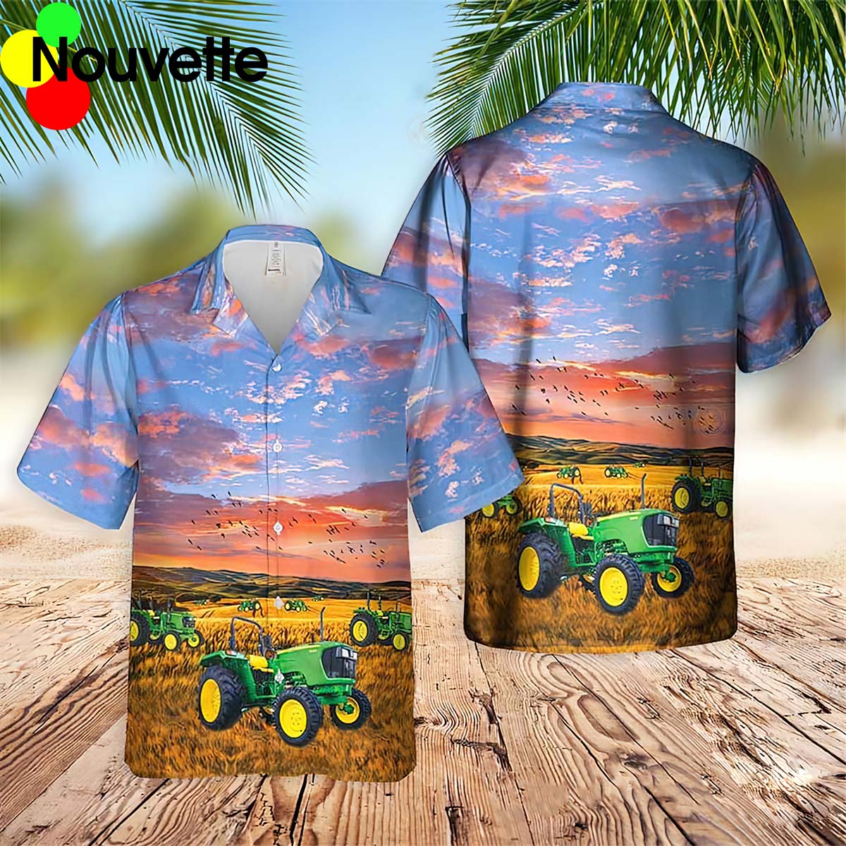 Green Tractor Summer Hawaiian Shirt Green Tractor Summer Hawaiian Shirt