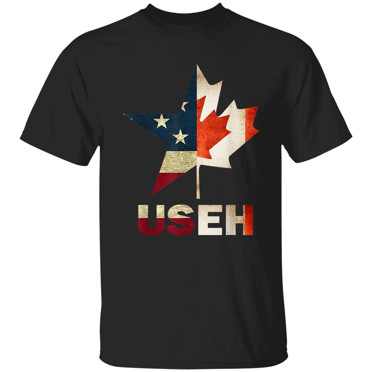Useh Leaf Canadian American Flag Shirt Useh Leaf Canadian American Flag Shirt
