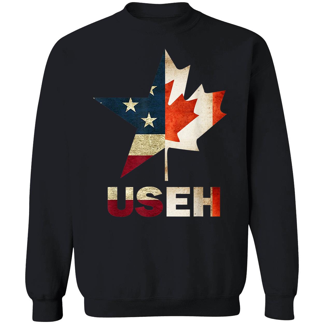 Useh Leaf Canadian American Flag Shirt Useh Leaf Canadian American Flag Shirt