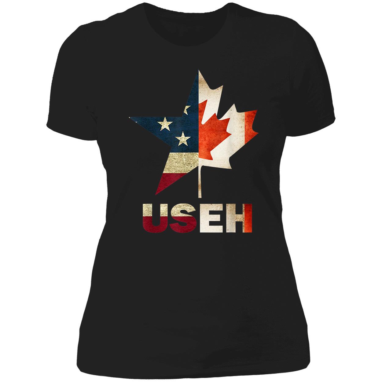 Useh Leaf Canadian American Flag Shirt Useh Leaf Canadian American Flag Shirt