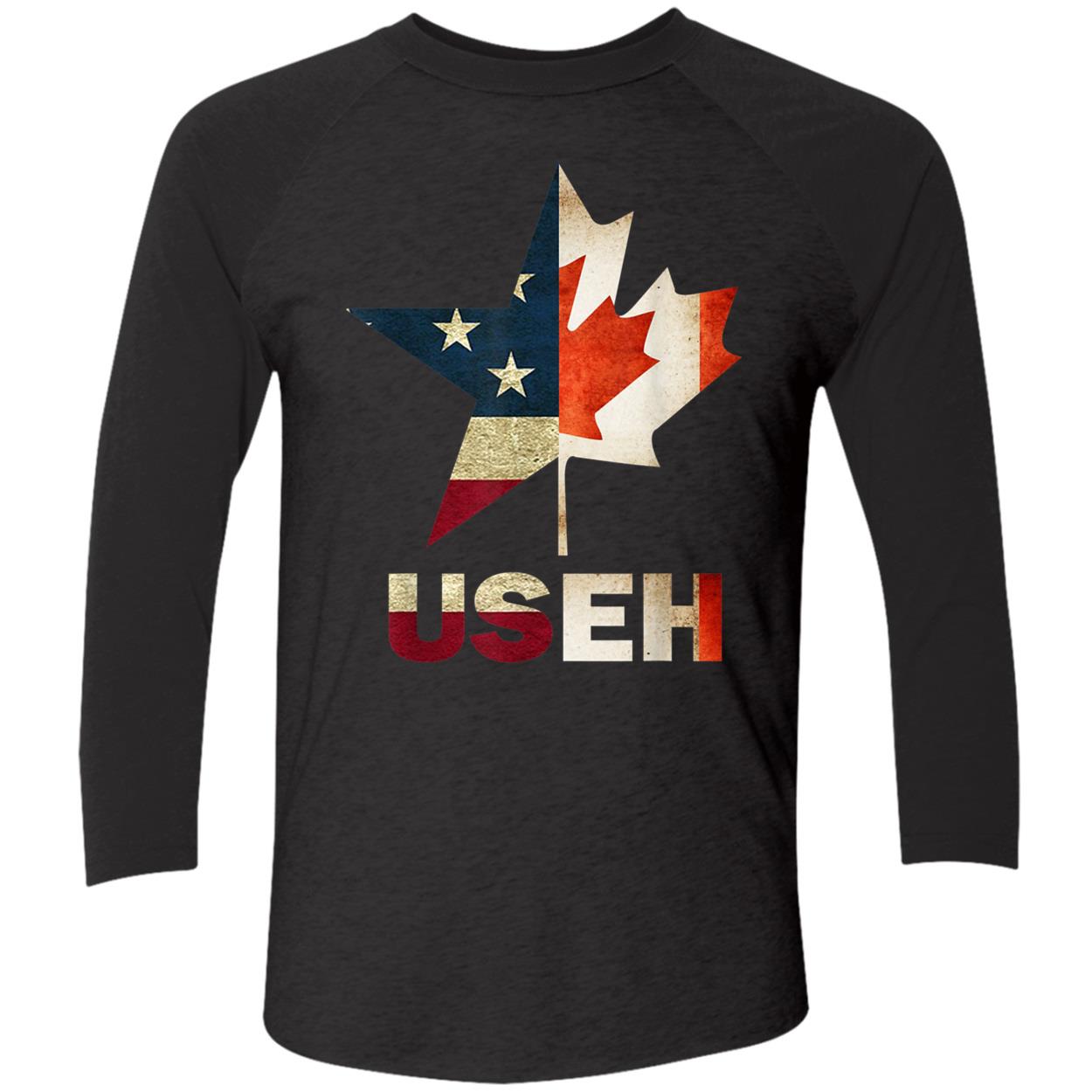 Useh Leaf Canadian American Flag Shirt Useh Leaf Canadian American Flag Shirt