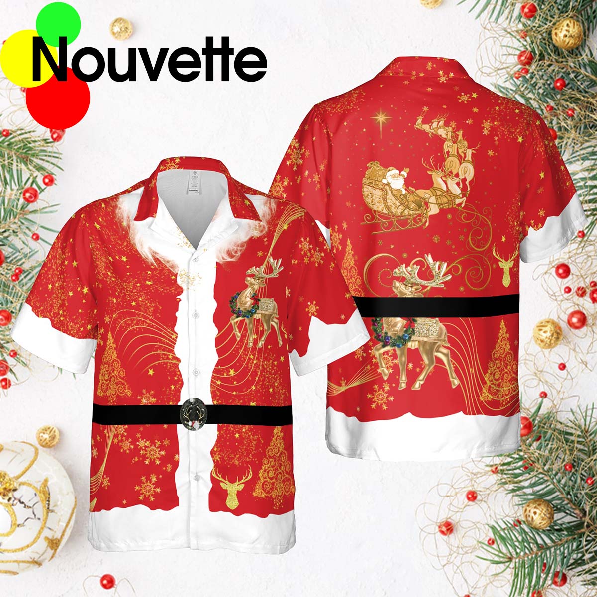 Santa Claus Costume Christmas 3D Hawaiian Shirt