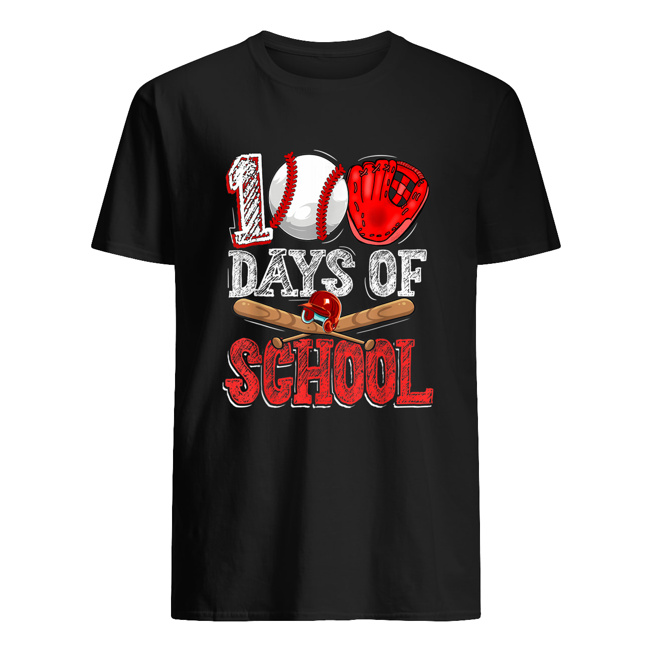 100 Days Of School Baseball Shirt