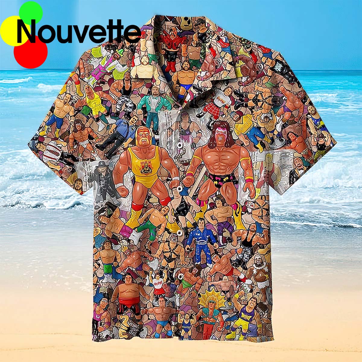 Wrestling Character Collage Art Hawaiian Shirt Wrestling Character Collage Art Hawaiian Shirt