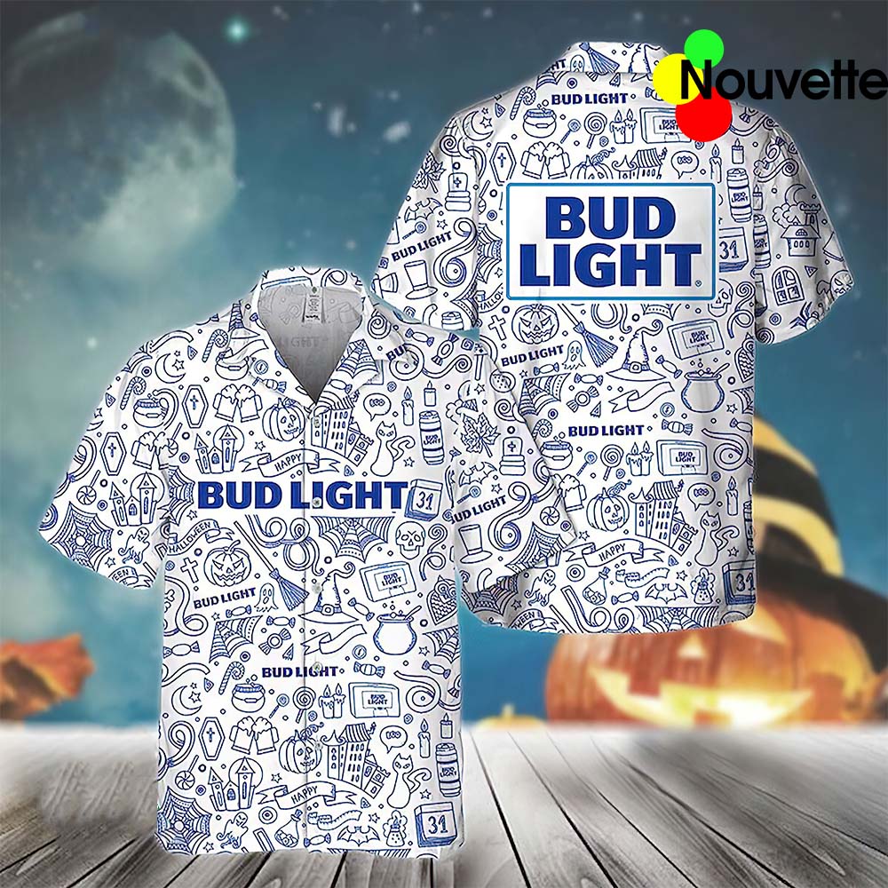 Halloween Bud Light Hawaiian Shirt Halloween Bud Light Hawaiian Shirt