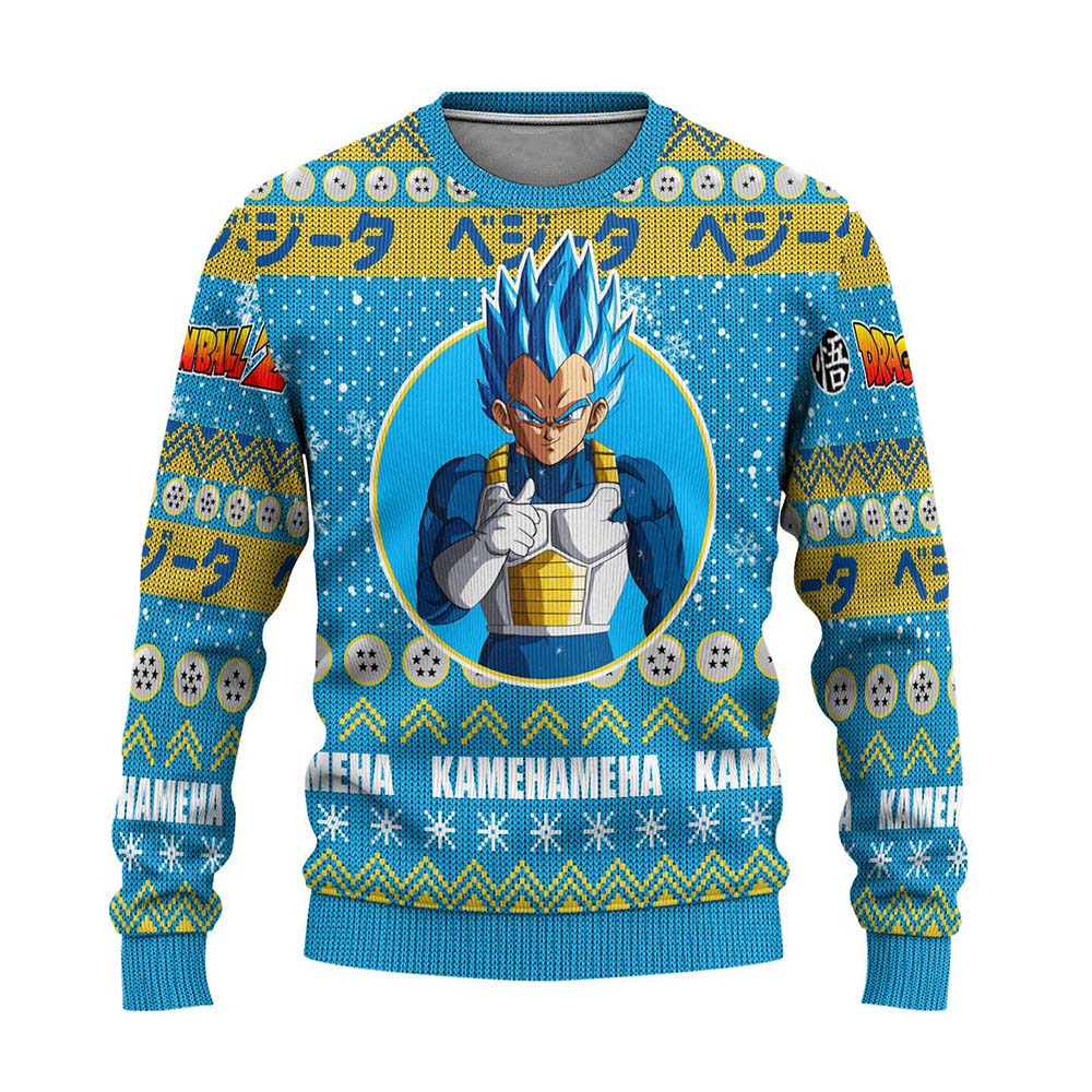 Vegeta Kamehameha Christmas Sweater Vegeta Kamehameha Christmas Sweater