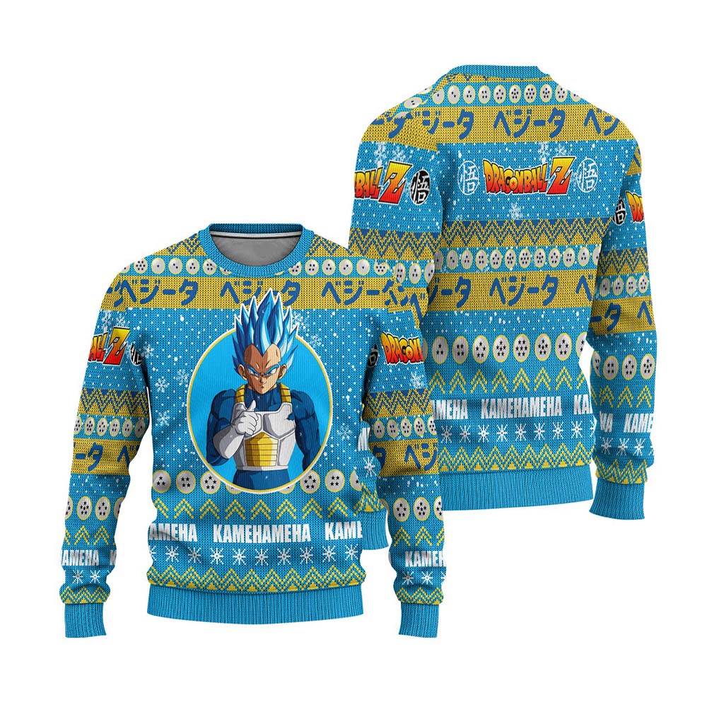 Vegeta Kamehameha Christmas Sweater Vegeta Kamehameha Christmas Sweater