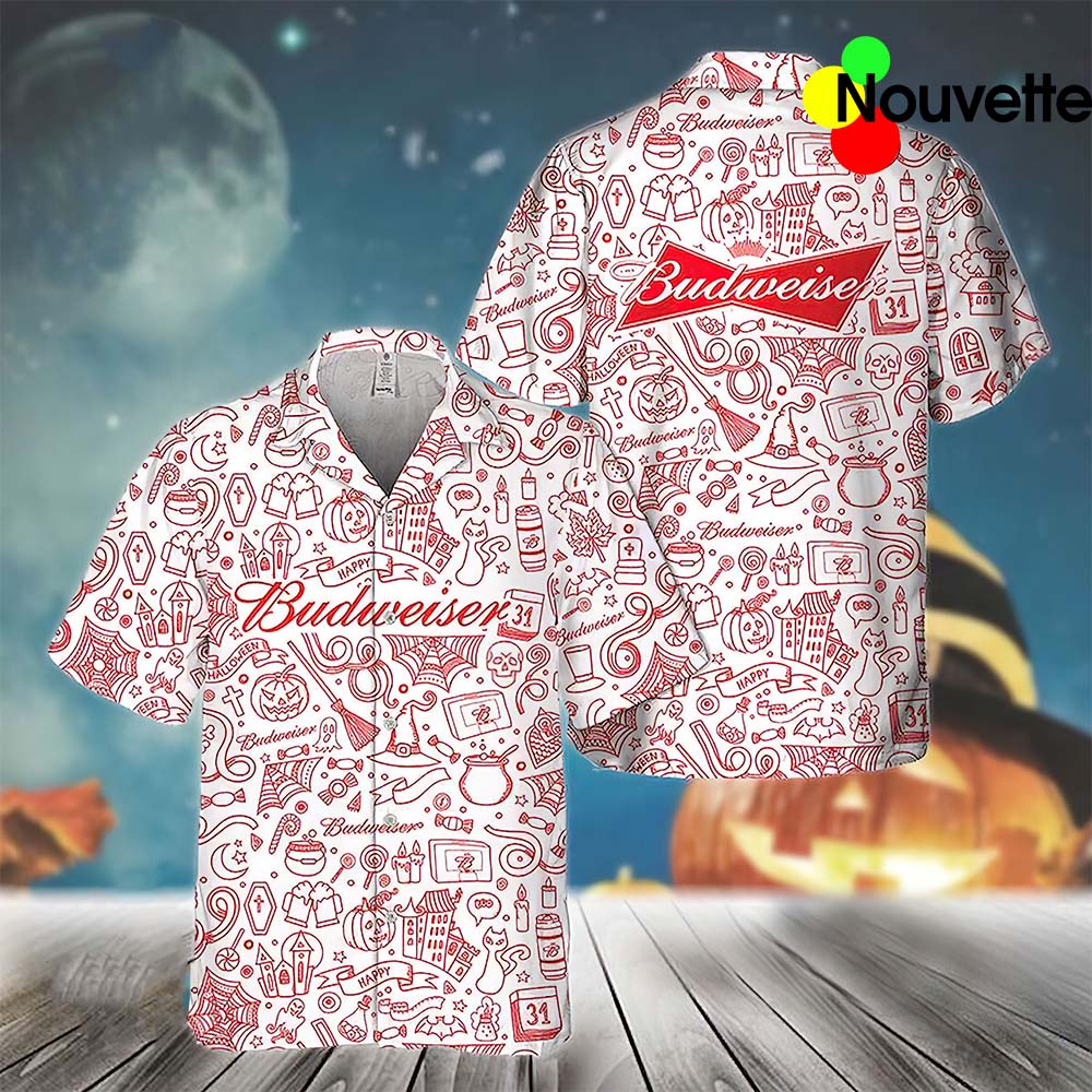Halloween Budweiser Hawaiian Shirt Halloween Budweiser Hawaiian Shirt