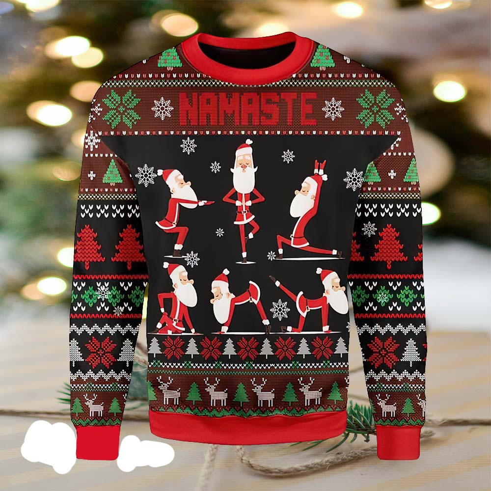 Santa Namaste Christmas Sweater