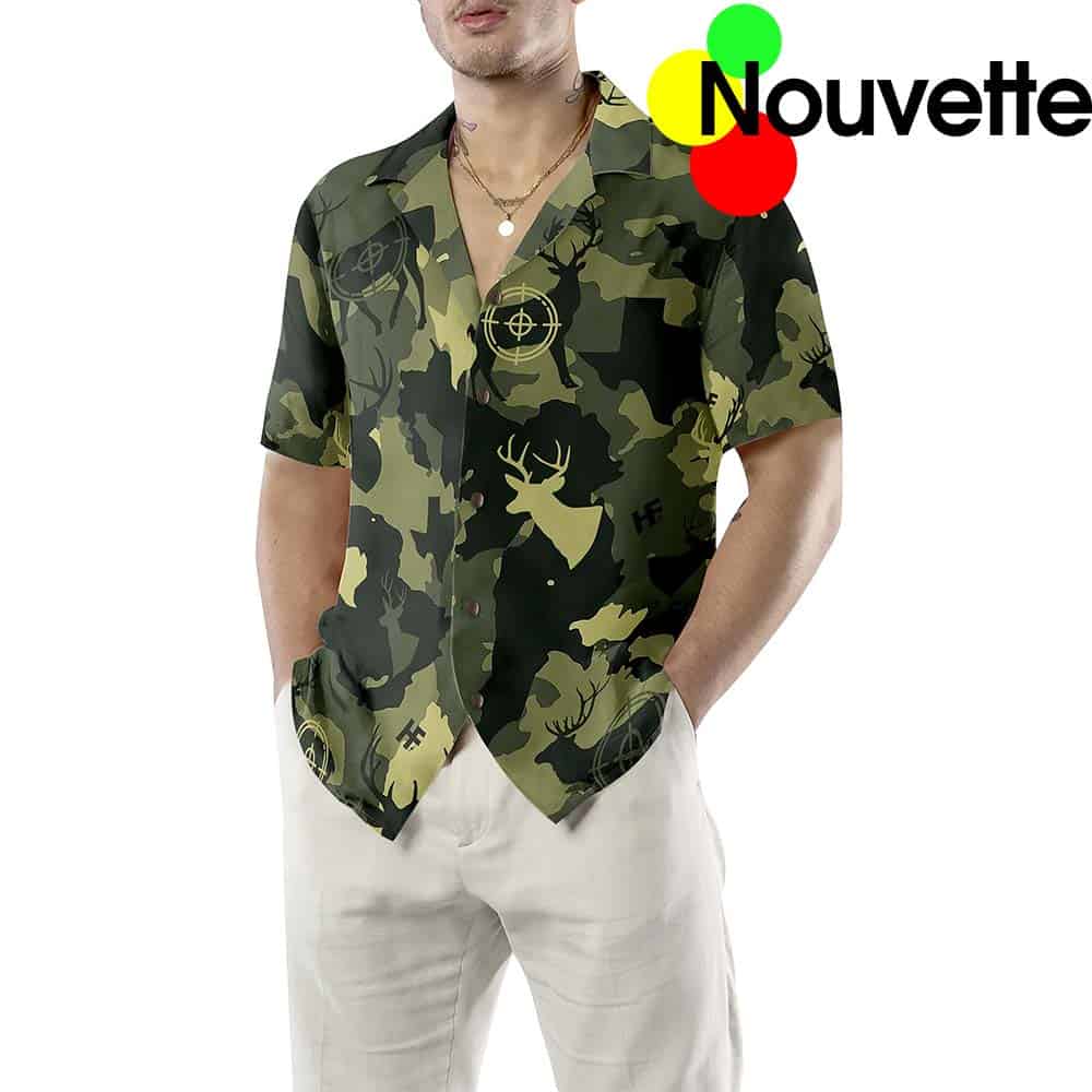 Camouflage Deer Texas Gun Hunting Hawaiian Shirt Camouflage Deer Texas Gun Hunting Hawaiian Shirt