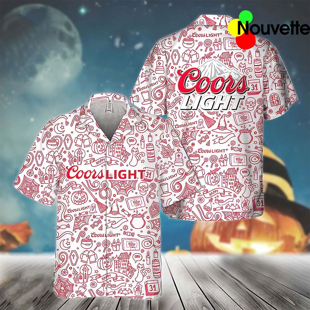 Halloween Coors Light Hawaiian Shirt Halloween Coors Light Hawaiian Shirt