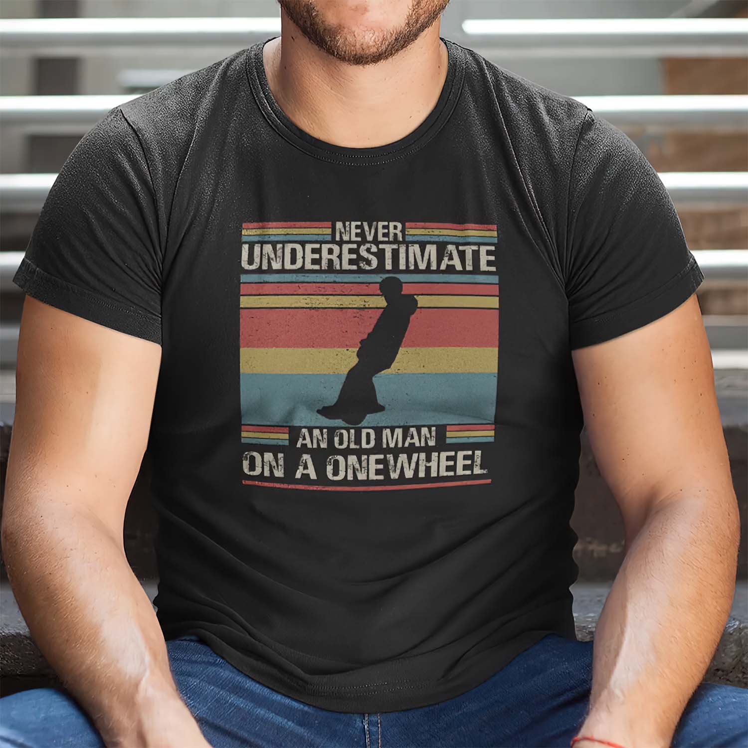 Never Underestimate An Old Man On A One Wheel Shirt Never Underestimate An Old Man On A One Wheel Shirt