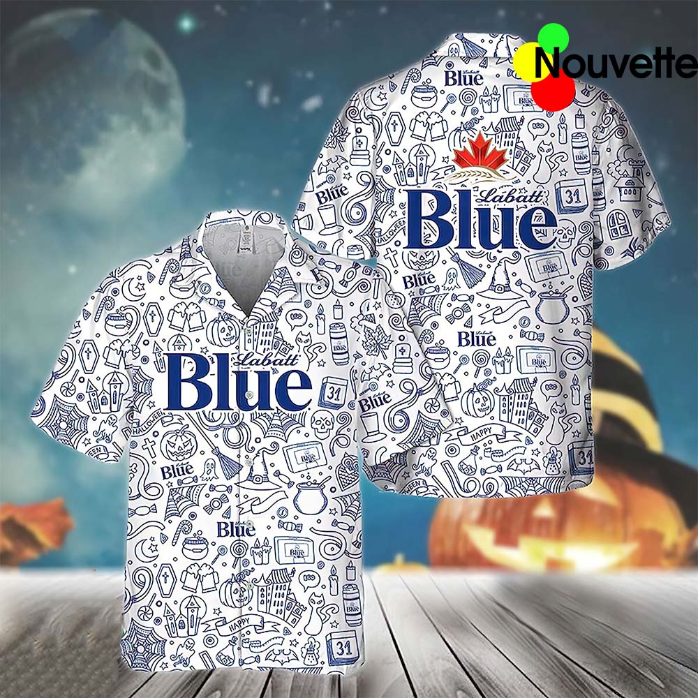 Halloween Labatt Blue Hawaiian Shirt Halloween Labatt Blue Hawaiian Shirt