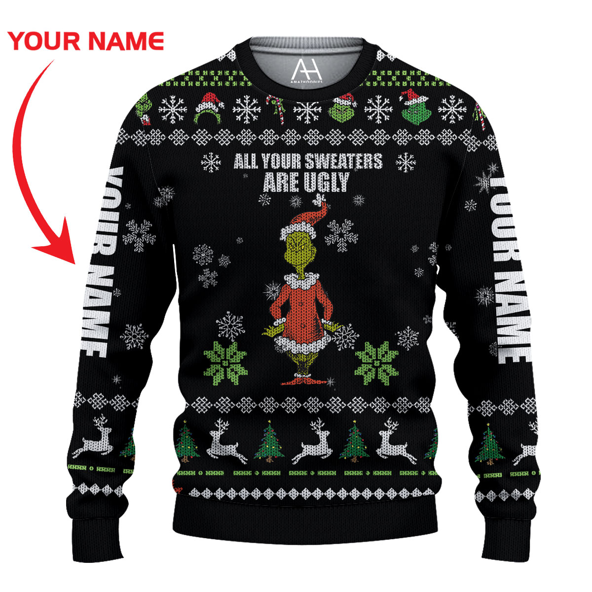 Are You Sweater Are Ugly Grnch Custom Name Christmas Sweater Are You Sweater Are Ugly Grnch Custom Name Christmas Sweater