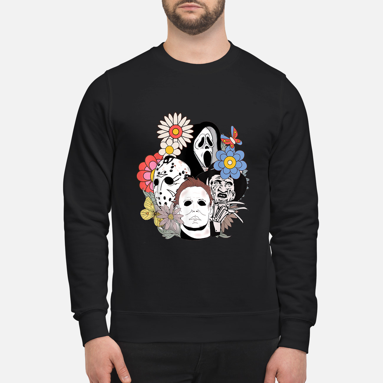 Floral Horror Characters Halloween Shirt Floral Horror Characters Halloween Shirt