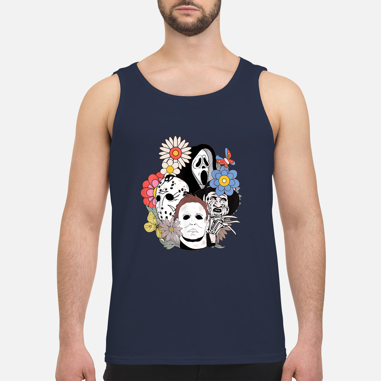 Floral Horror Characters Halloween Shirt Floral Horror Characters Halloween Shirt