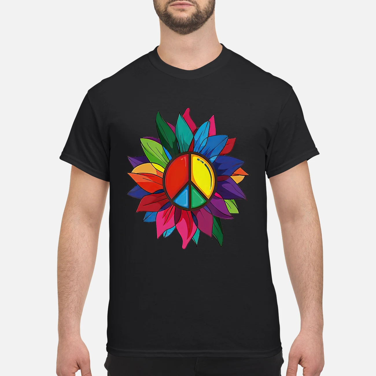 Hippie Rainbow Peace Sign Shirt Hippie Rainbow Peace Sign Shirt