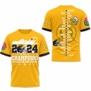 2024 Rose Bowl Game Champions Michigan 3D Shirt 2024 Rose Bowl Game Champions Michigan 3D Shirt