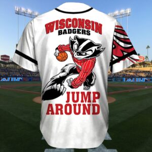 Badgers Jump Around Custom Name Baseball Jersey 1 Badgers Jump Around Custom Name Baseball Jersey